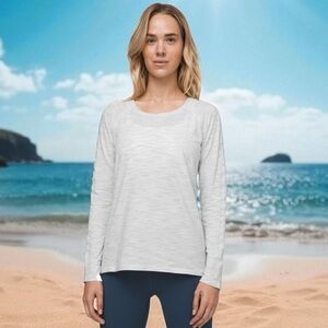 Lululemon Emerald Long Sleeve in 3 Colour Space Dye Ice Grey Alpine White Sz 4